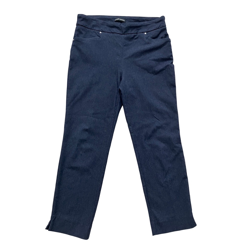Hilary Radley Womens‎ Medium Navy Blue Stretch Pull On Dress Pants Leggings